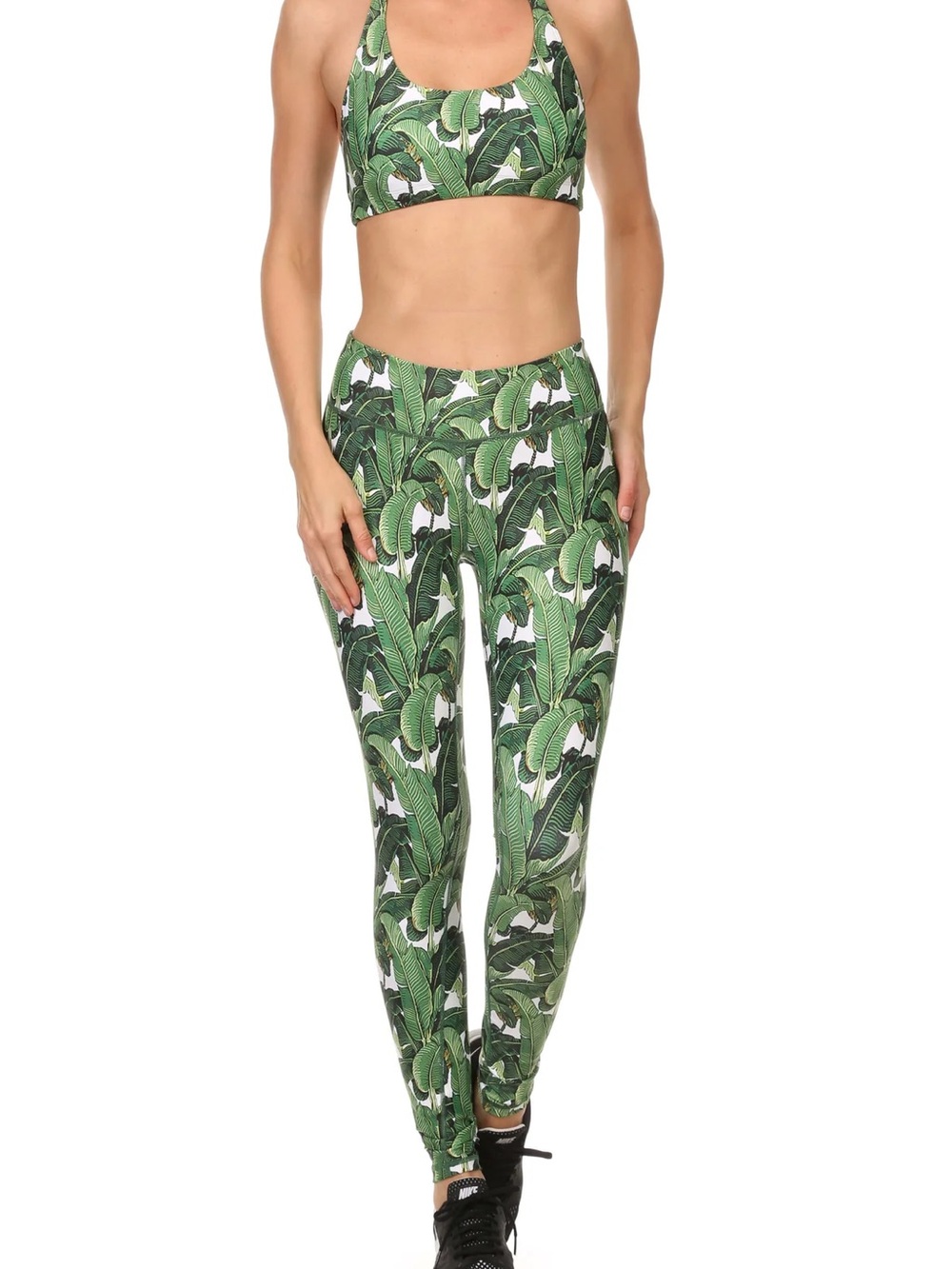 Banana Leaf Leggings & Sports Bra Set